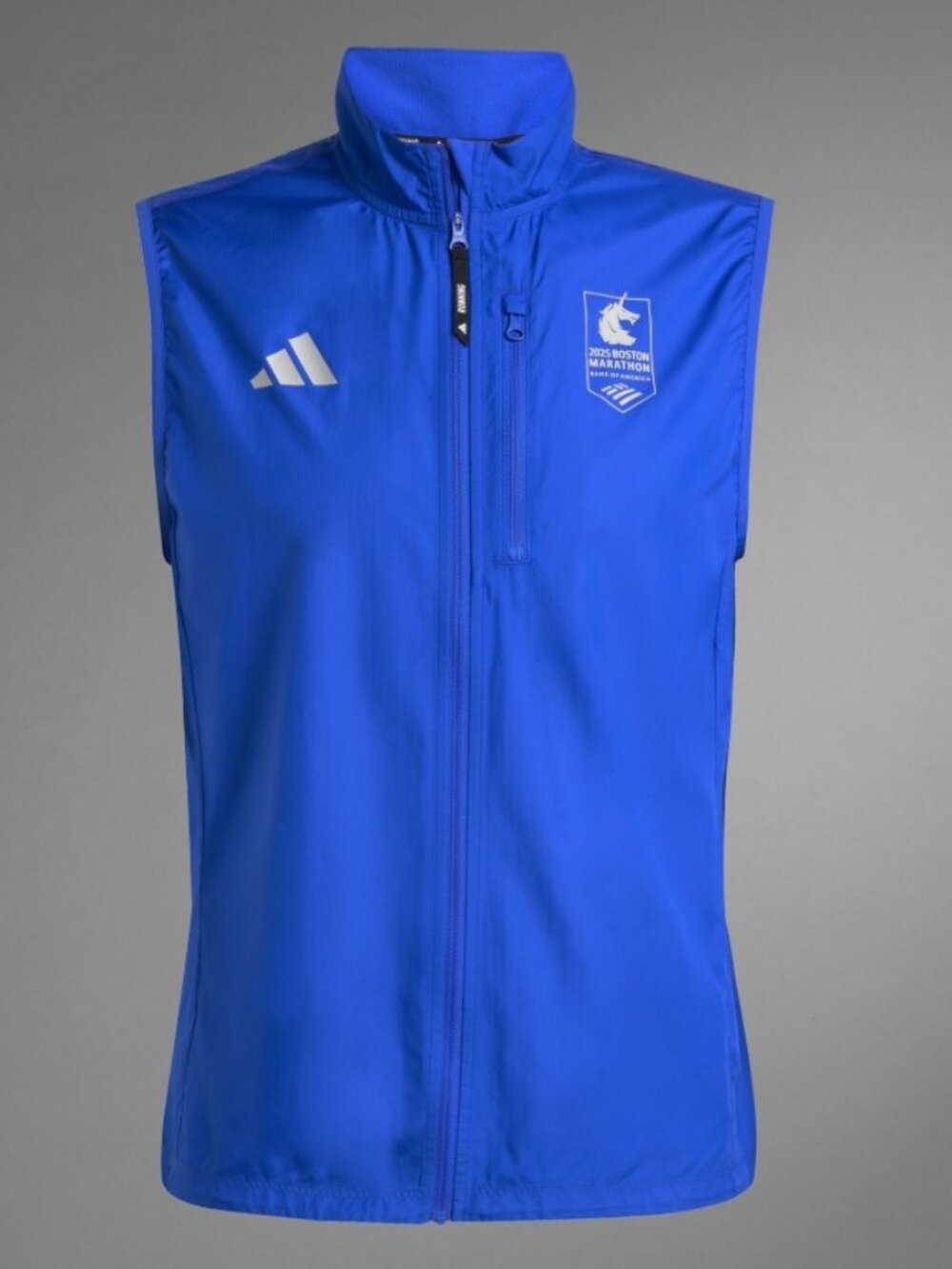 Adidas Boston Marathon 2025 Running Vest Mens 2XL Lucid Blue Full Zip JP3283 NWT